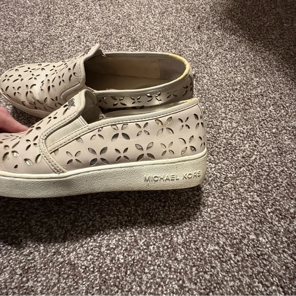 Michael Kors Keaton Leather Slip-On Shoes with Perforated Laser Cut Design